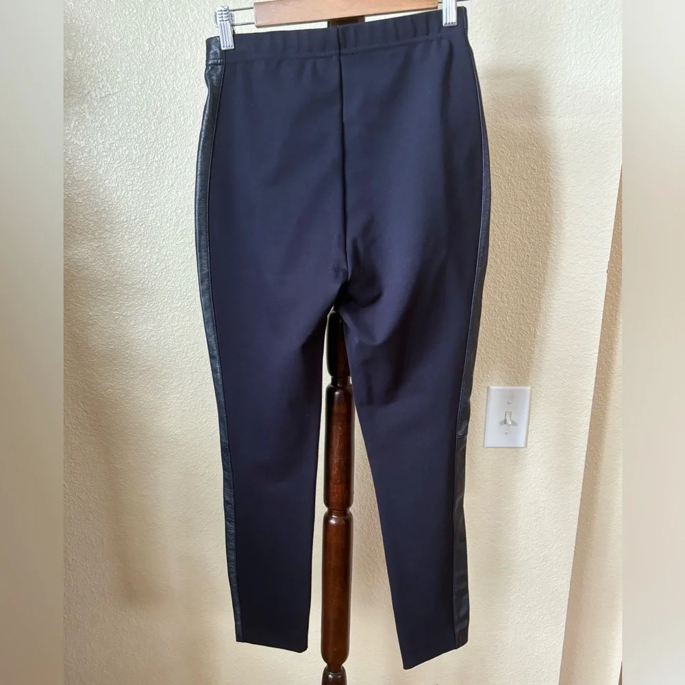 ST JOHN viscose/spandex/leather leggings - Picture 2 of 4